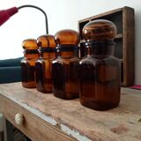 Set of 4 vintage jars 70s