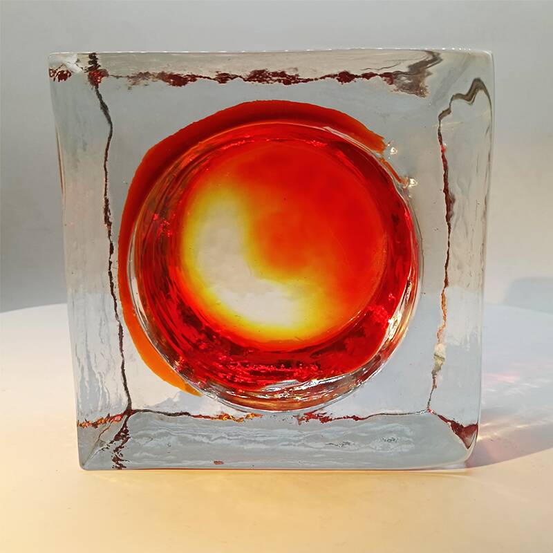 Cendrier carré en verre de Murano fait à la main, années 1960