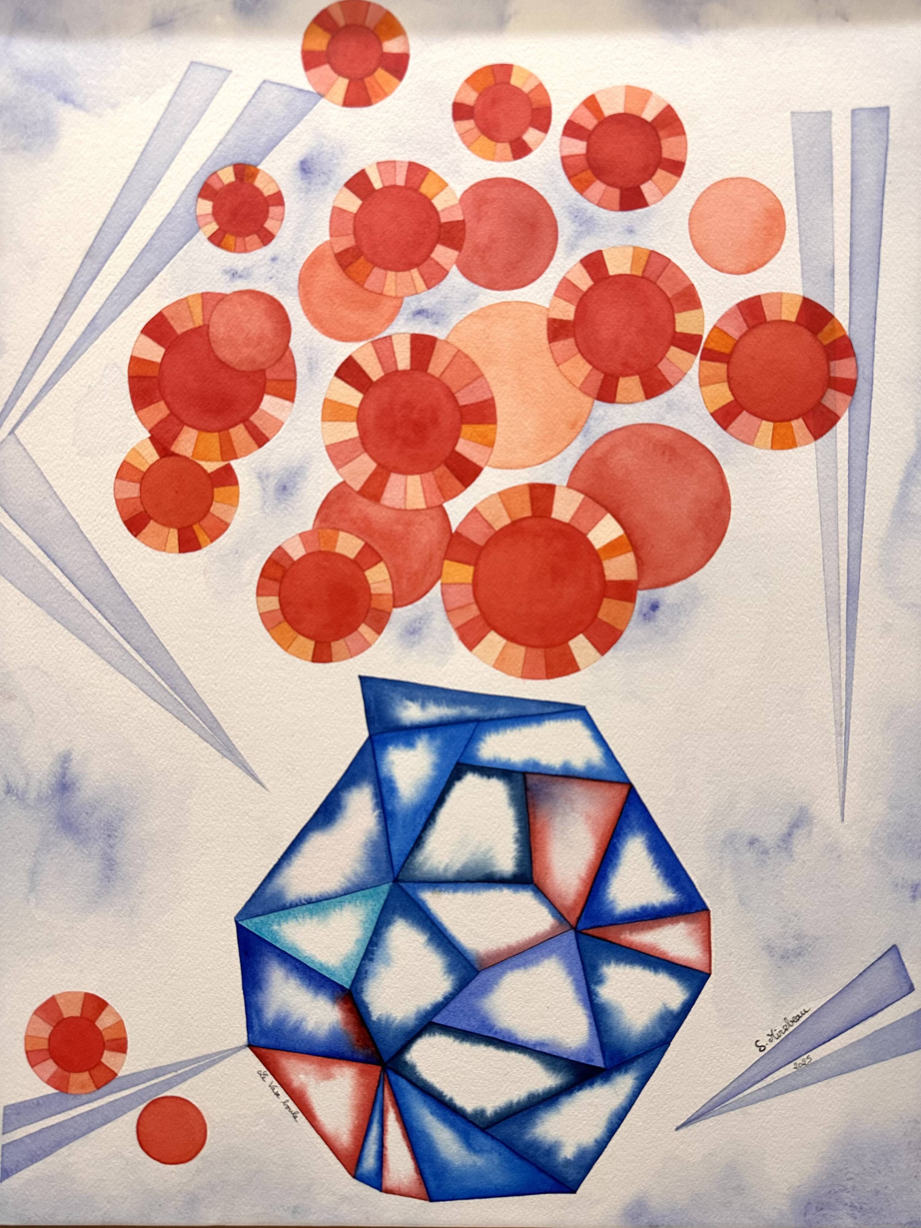 still life red flowers