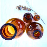 Amber apothecary bottles
