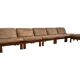 Ensemble de salon / fauteuil / canapé en cuir et chêne Rolf Benz, années 1970