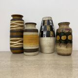 Set of 4 ceramic scheurich west Germany vases , 1970s