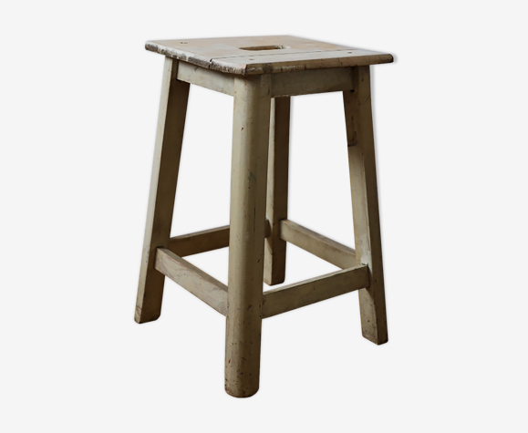 Tabouret chêne blanc 1950