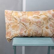 Coussin bohème chic frangé en velours d'ameublement 62x40cm