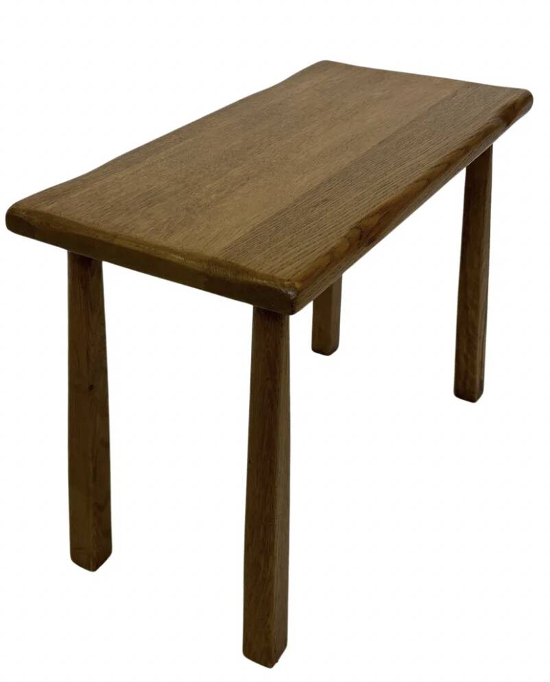 Vintage Set of 3 brutalist oak side or nesting tables 1970s