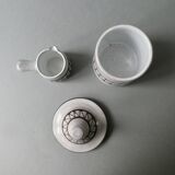 Ceramic sugar bowl and creamer by Emile Masson Vallauris, 1960s