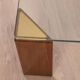 Vintage 80's table in wood, brass and glass, italian design