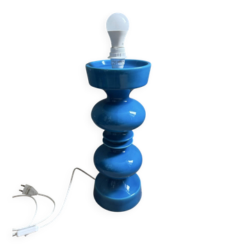 Vintage blue ceramic lamp