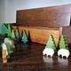 Village small farm wood painted with animals and characters stored in a large old box.