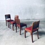 Art Deco Dining Chair Set, Belgium, 1920s, Set of 4
