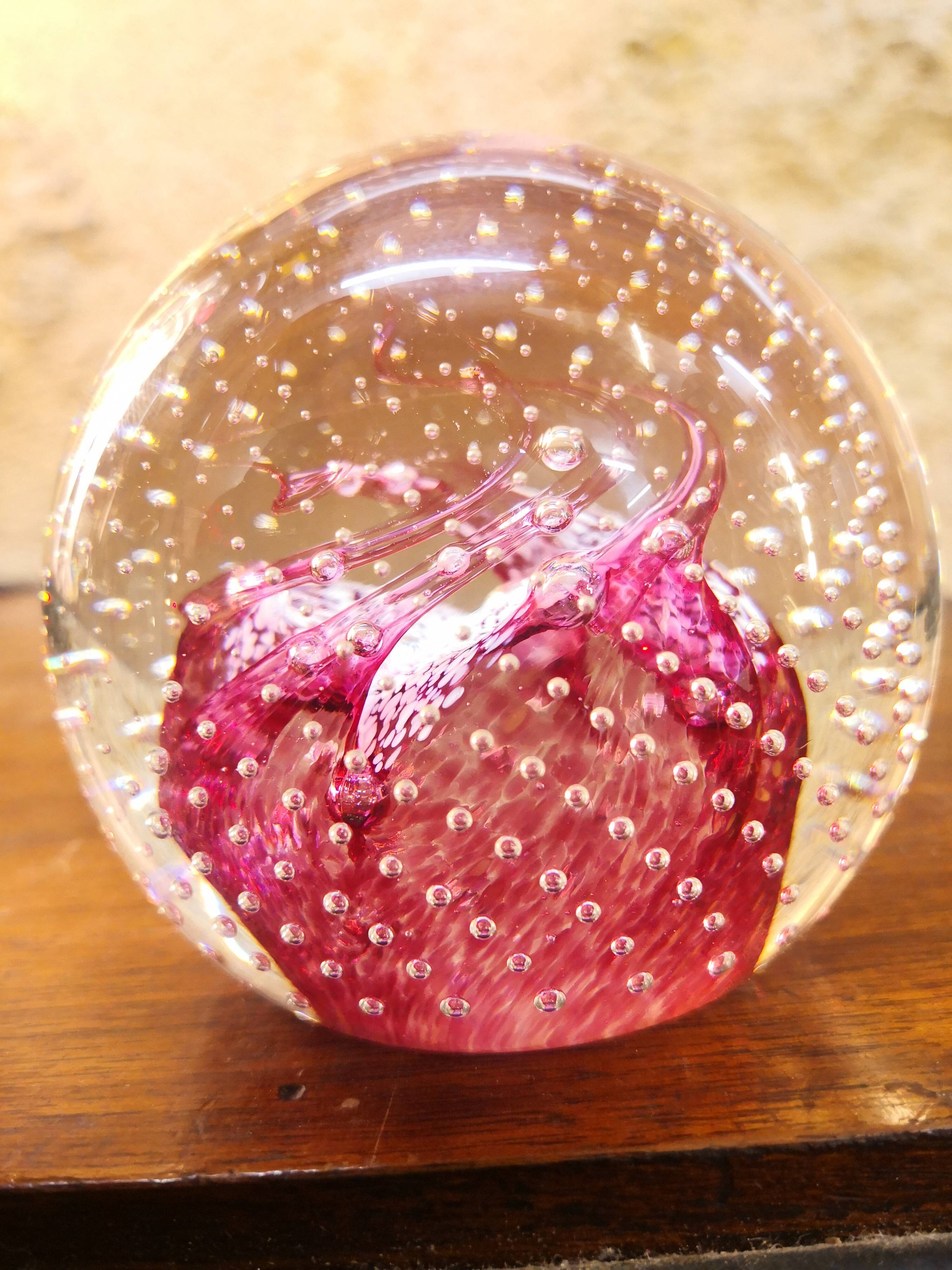 Pink paperweight, Caithness sulphide