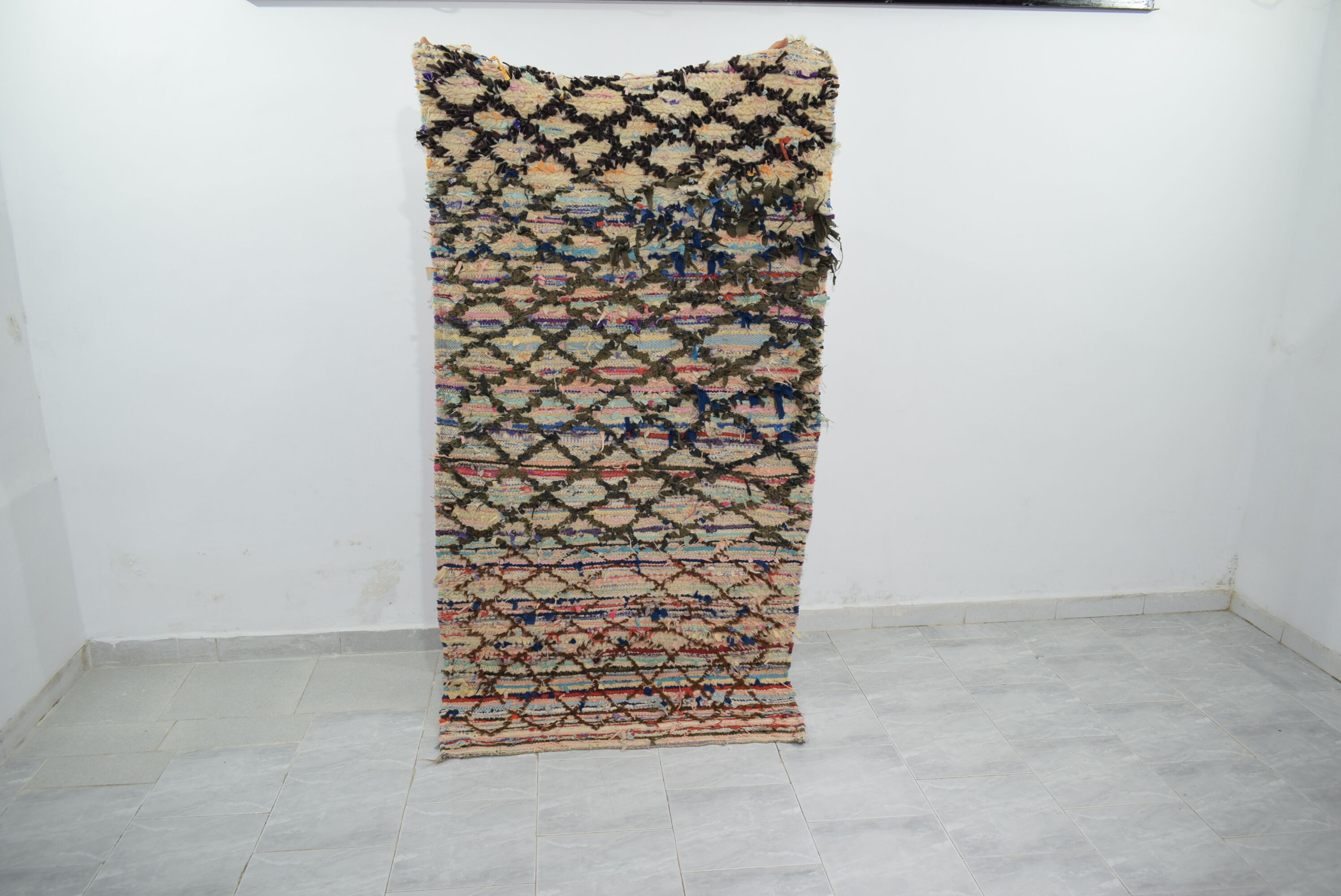 Tapis berbère boucharouite vintage 190x90 cm