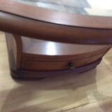 Table basse en merisier et verre