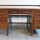 Double mahogany desk, Louis XV style, early 20th century.