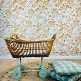 Vintage rattan pram for dolls