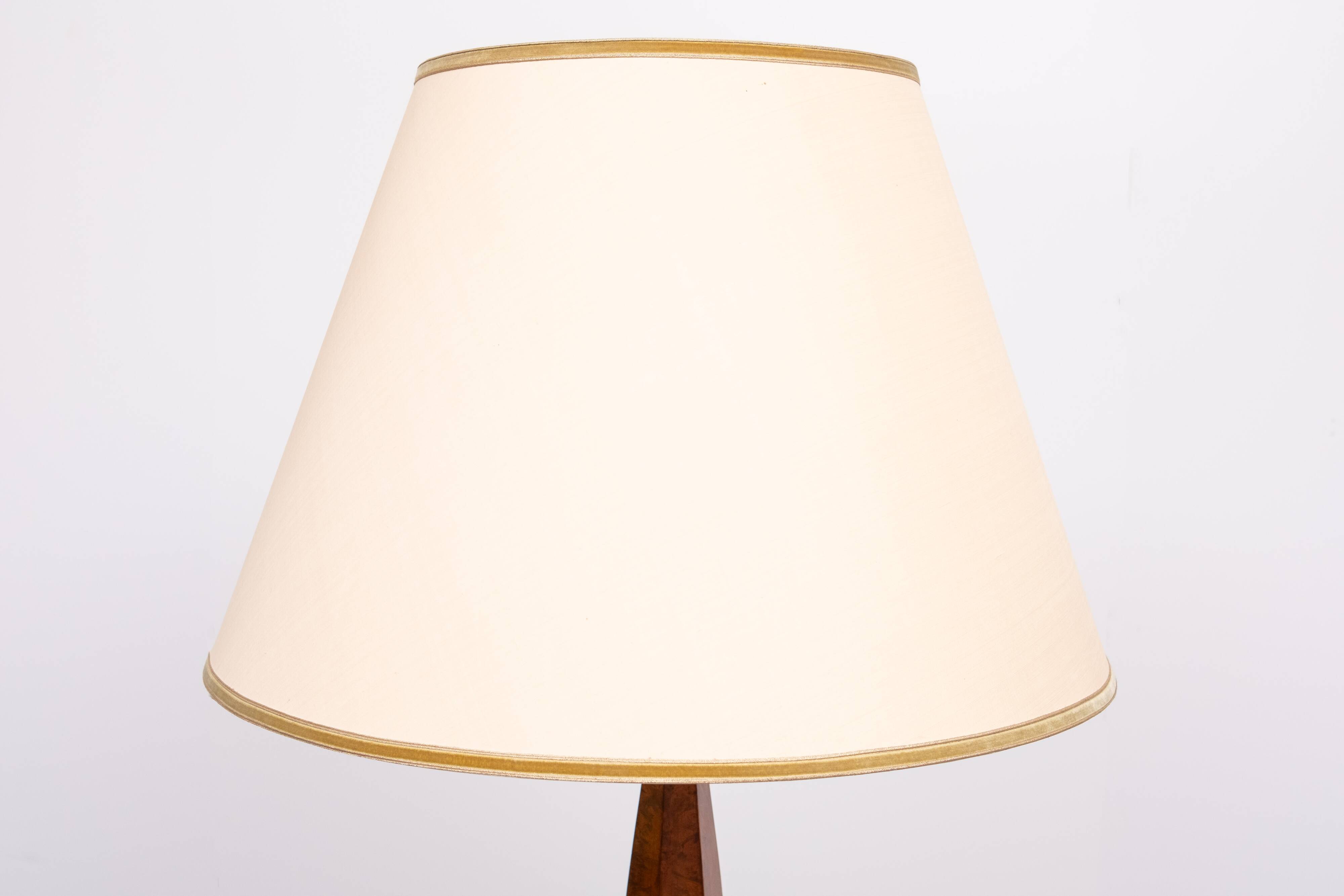 Stunning large Antique Biedermeier Burl floor lamp . Germany