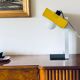 Space age yellow cubic table lamp, Italy 1970s
