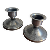 2 Charles Piguet wrought iron candlesticks