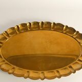 Hollywood Regency Large Oval Brass Tray by Firma Lars Holmström, Sweden 1940's