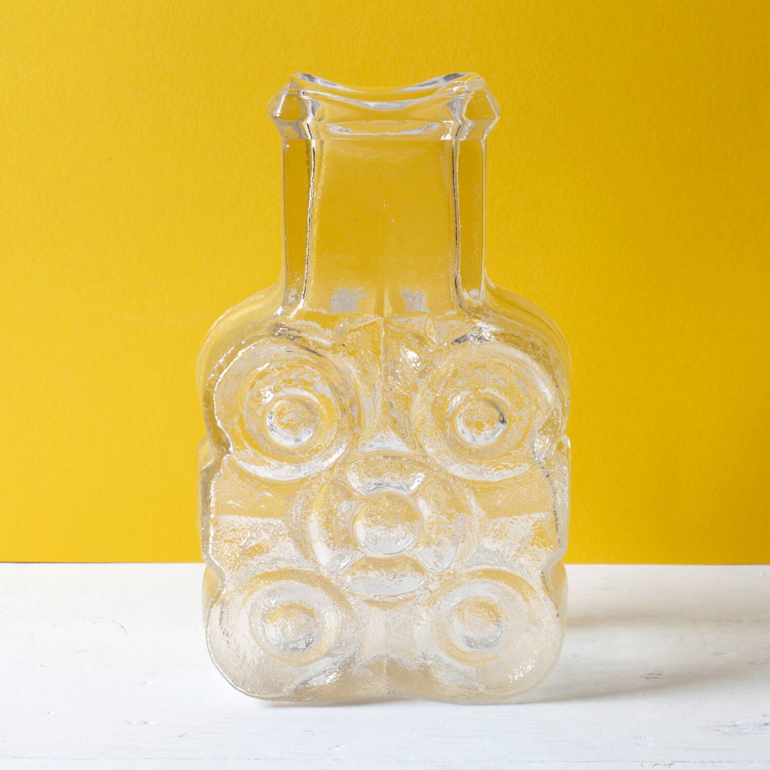 Pressed Glass Vase On The Rocks by Heiner Düsterhaus / Walther Glas / 1972