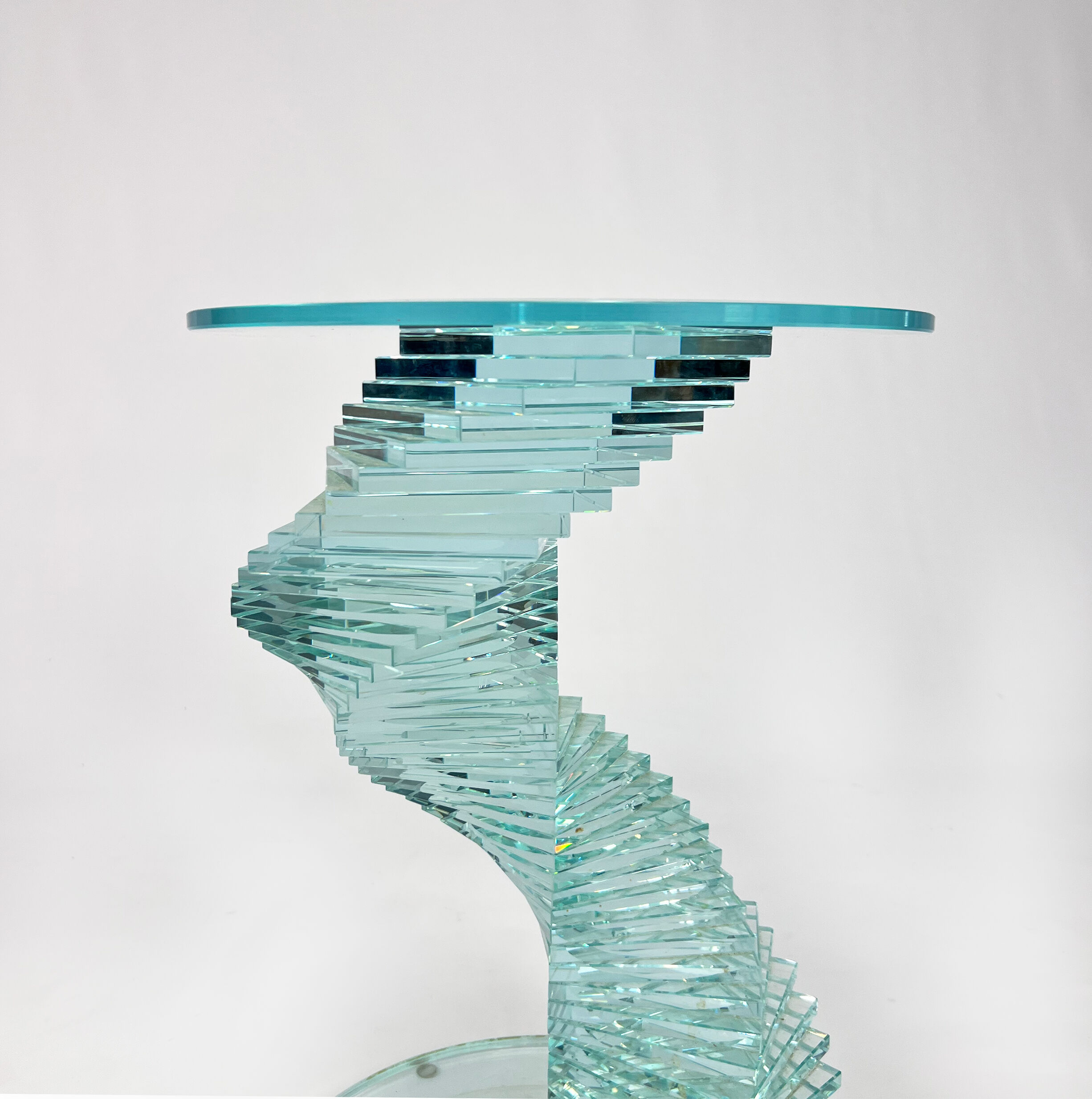 Ravello spiral glass side table, 1980s