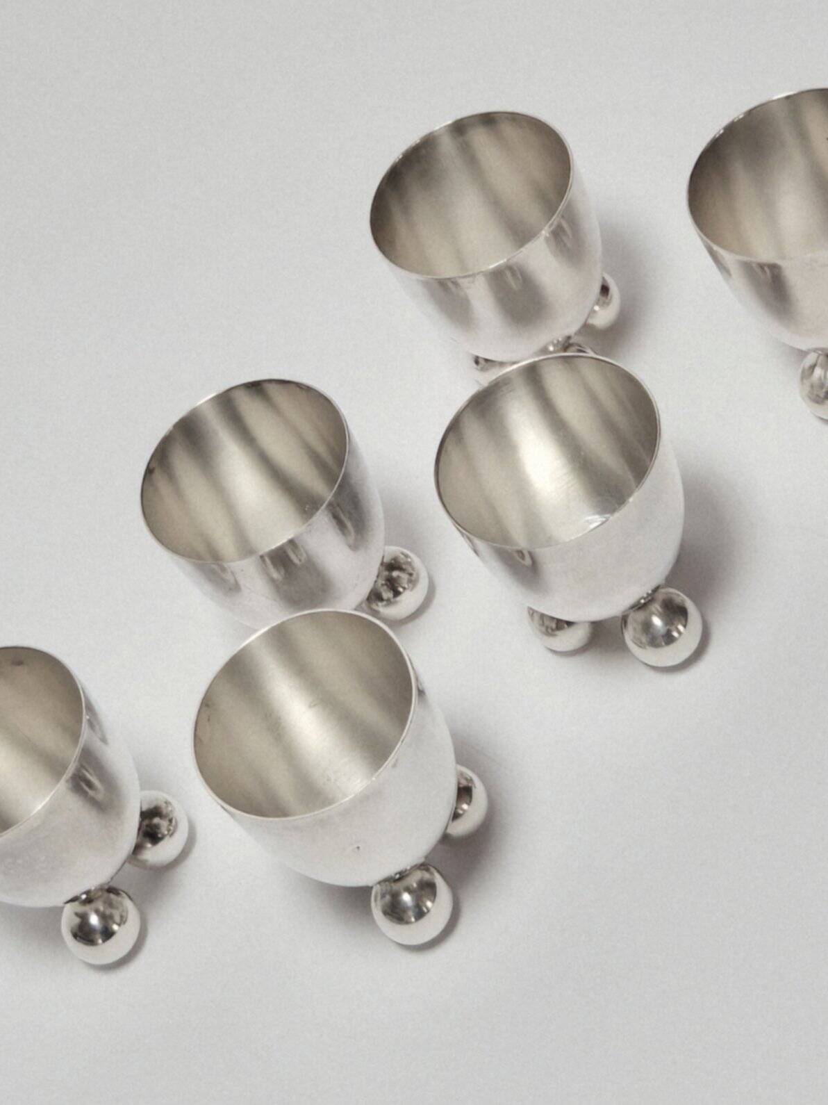 Set of 6 Modernist egg cups, Fritz August Breuhaus, c. 1930