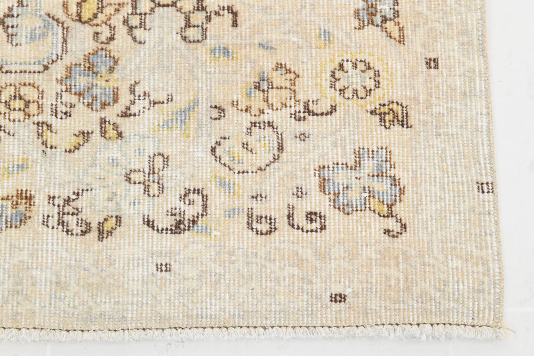 Tapis Turc Vintage Beige, Motif Floral, Tapis de Salon Classique, 170X275Cm