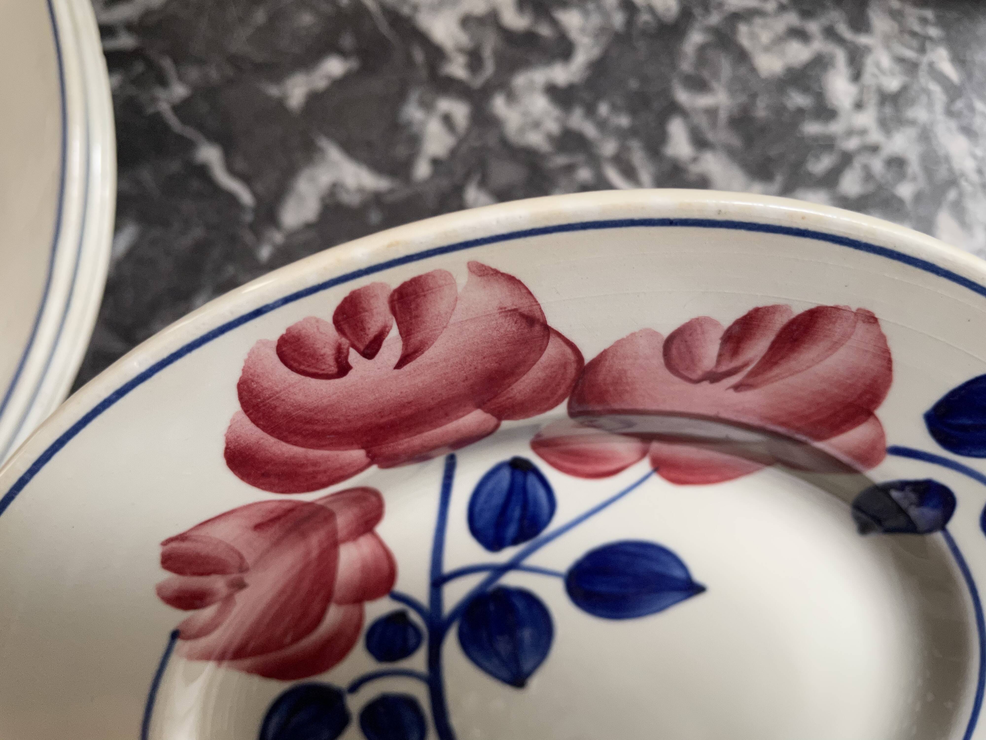 HBCM Rose Decorated Dessert Plates