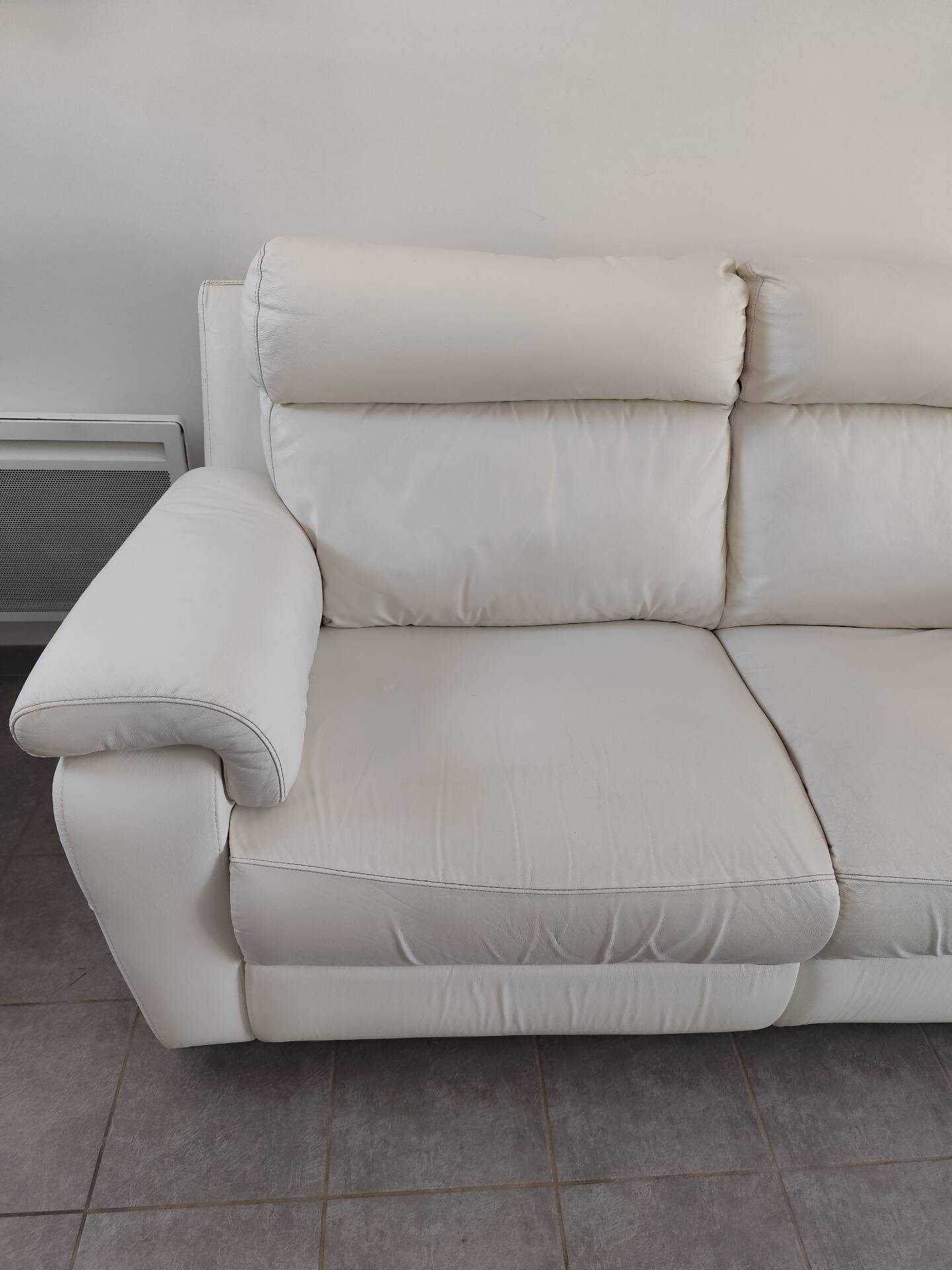 Canapé cuir blanc