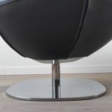 Pair of Tirup Ikea leather armchairs