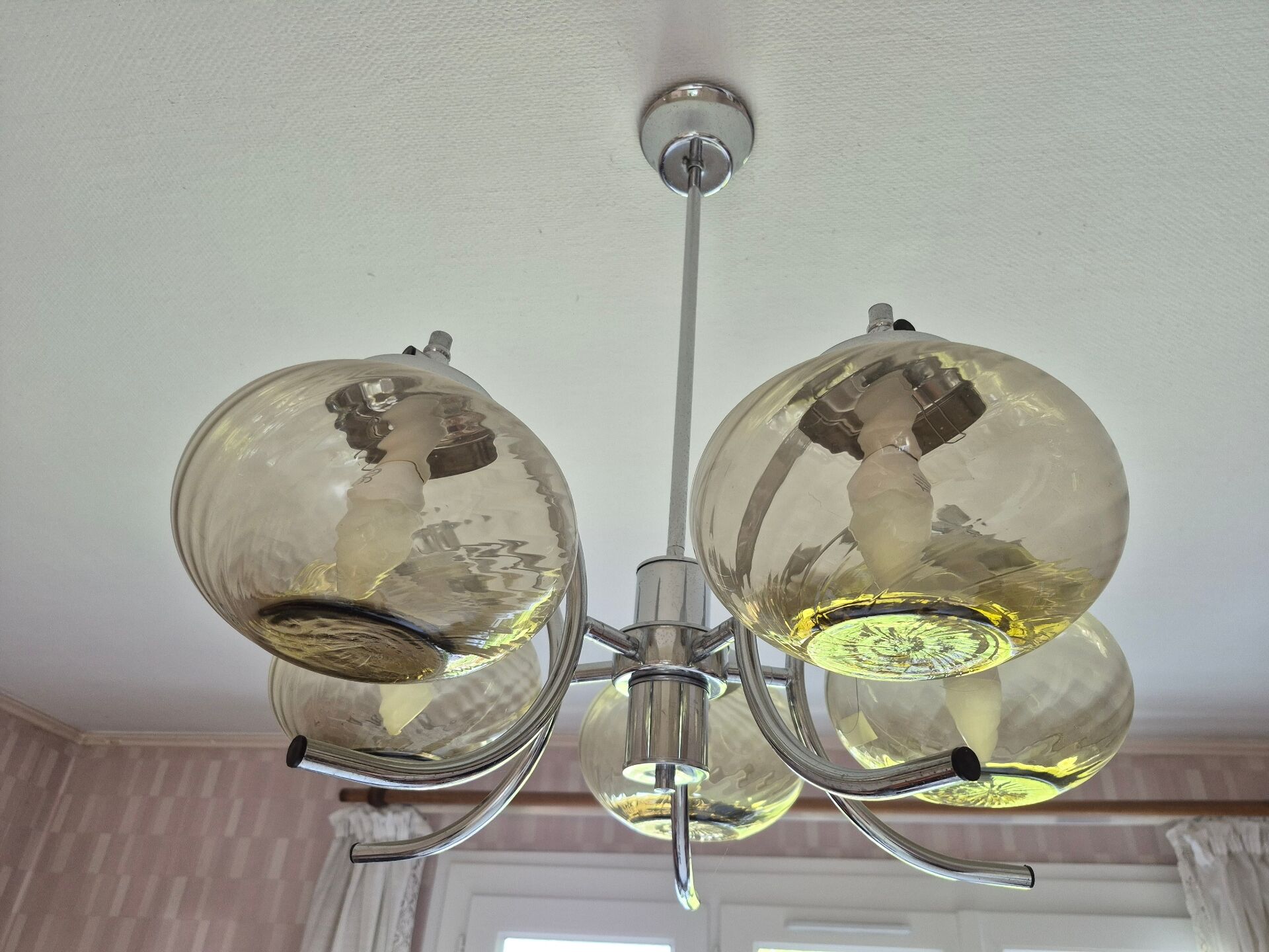 Chrome chandelier 1970