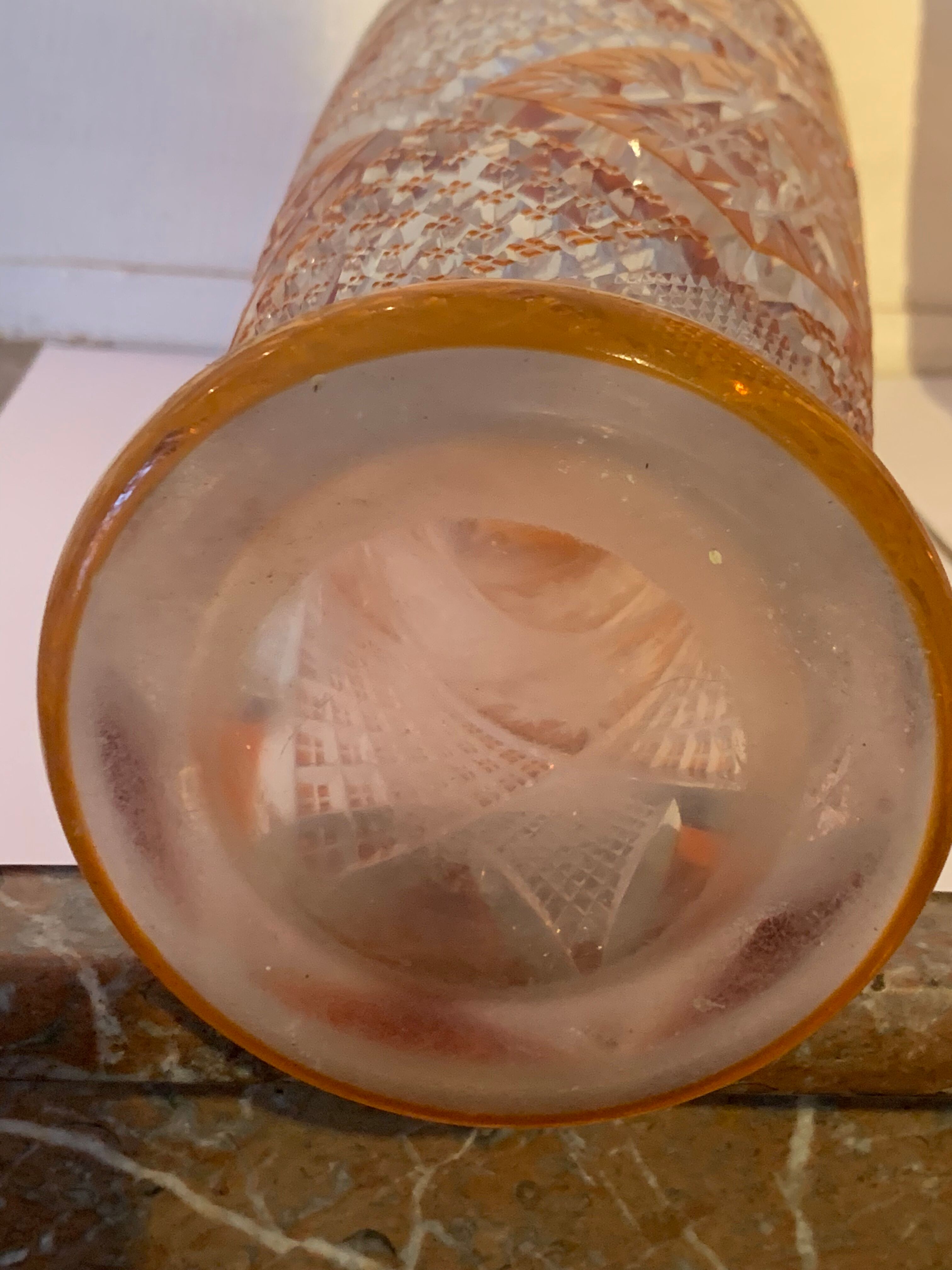 Pair of bohemian crystal vases.