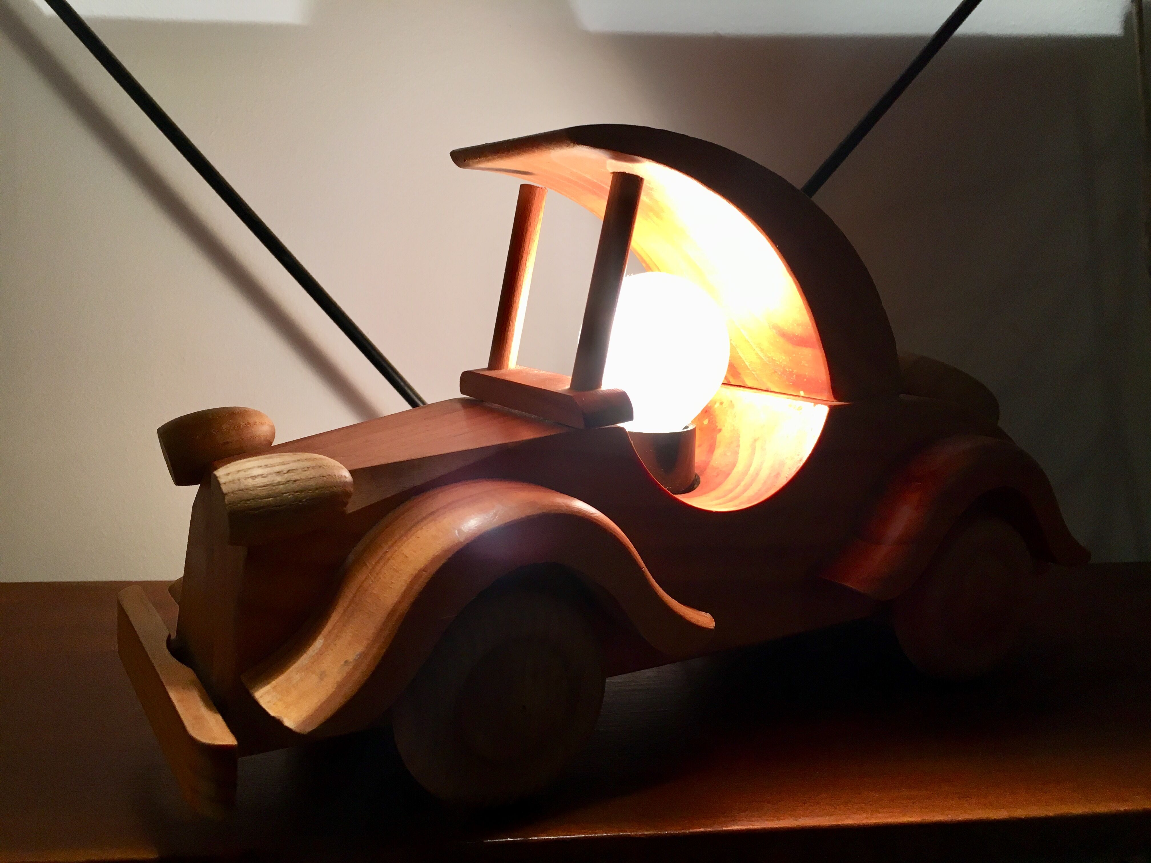 Wooden lamp from the 80