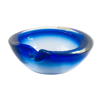 Large Sommerso Murano Glass Ashtray or Bowl by Flavio Poli, Italy, 1960s