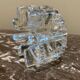 Designer candle holder in thick glass