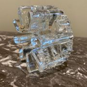 Designer candle holder in thick glass