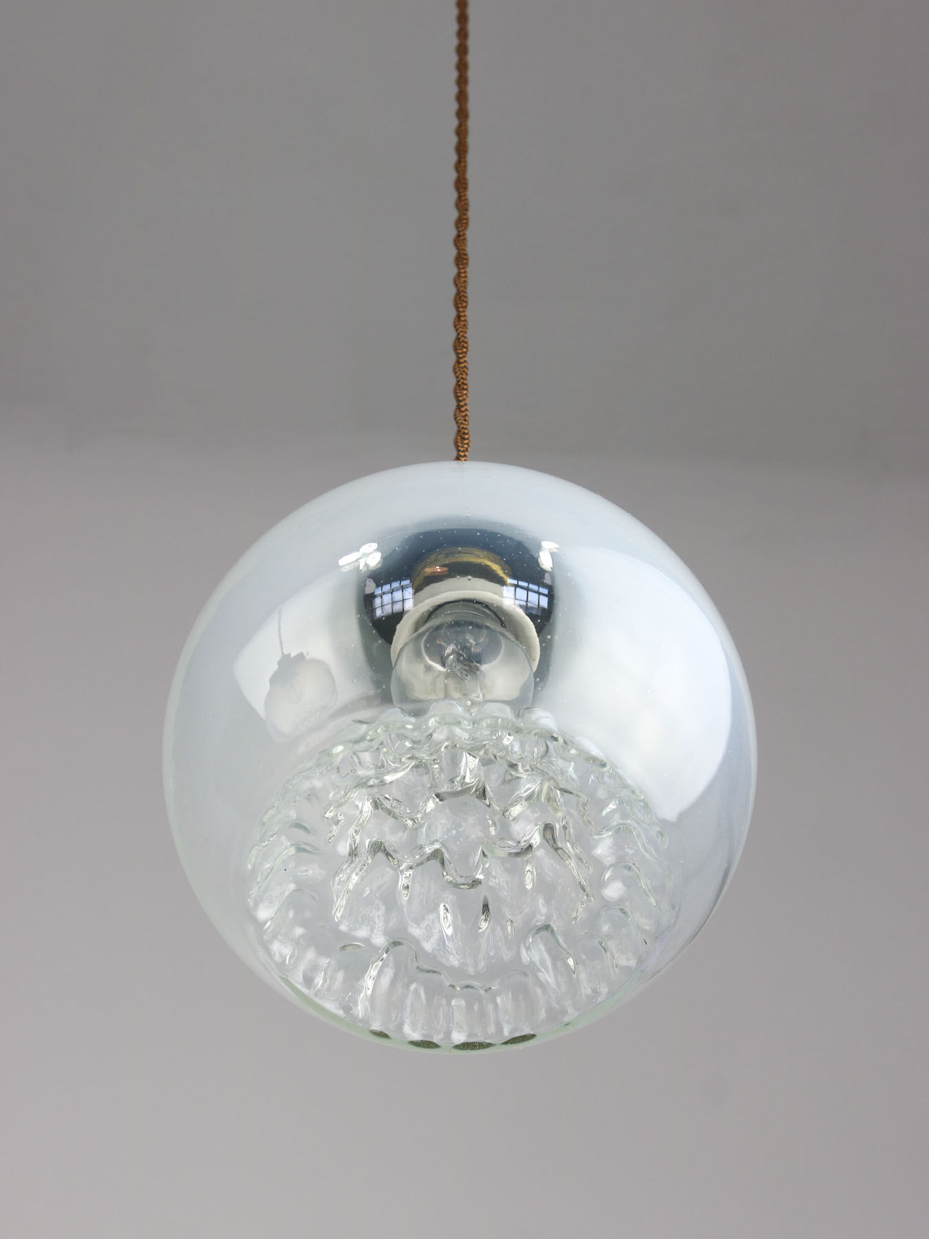 Vintage Murano Glass & Brass Pendant Lamp