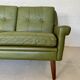 Vintage Danish mid-century Svend Skipper 3 person sofa in olive green leather 1965