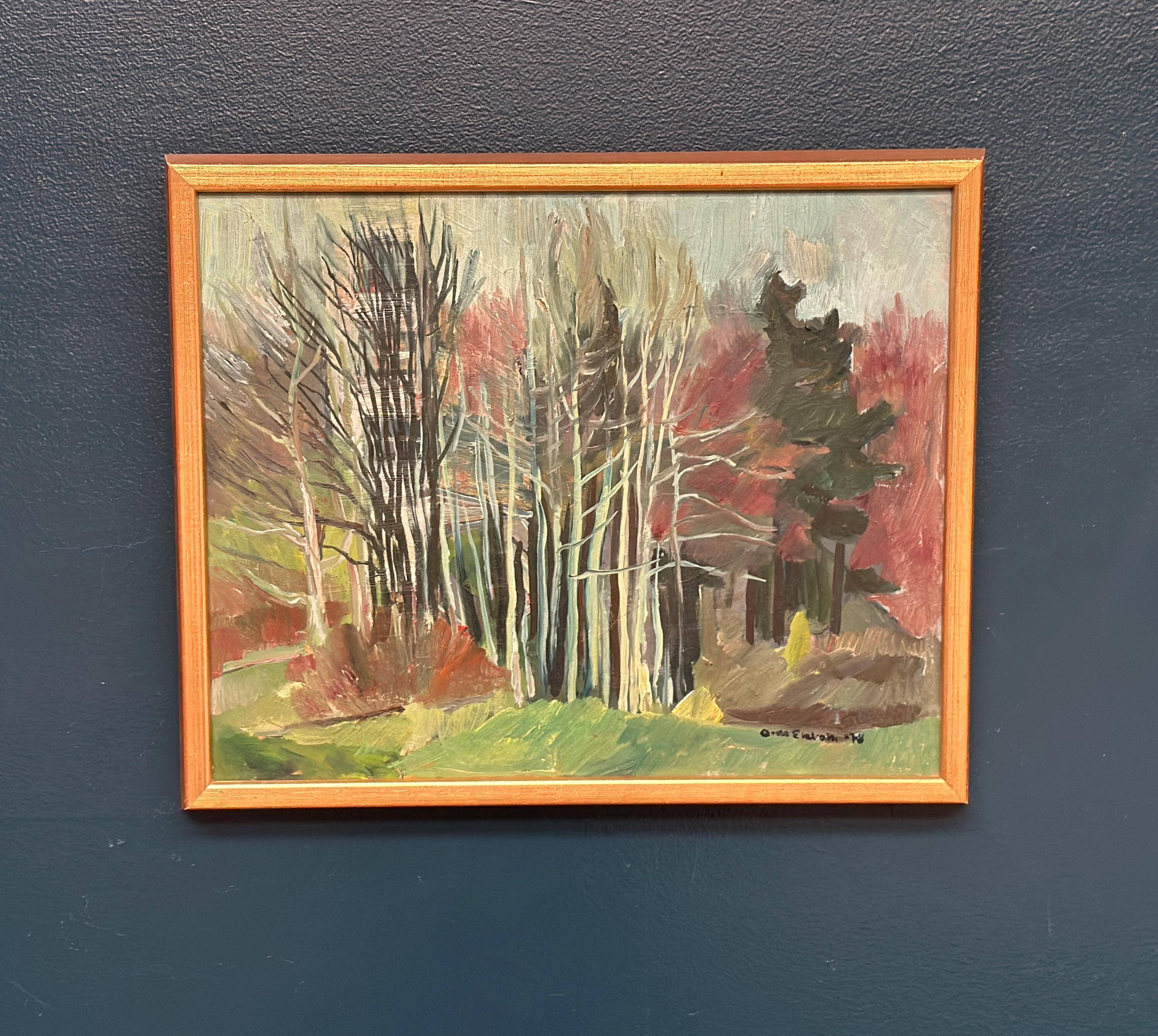 Original Swedish Oil On Panel – “Early Spring” By Ann‑Marie Ekbom – Dated 1978 – Vintage & Framed