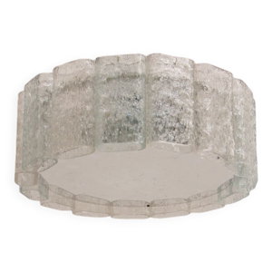 plafonnier en verre glacé - 1960