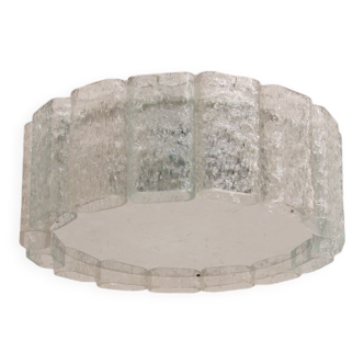 Ice glass ceiling lamp Doria Leuchten 1960 Germany