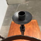 Vintage brutalist wrought iron candle holder by Boltze, 1970s.