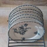 6 Sarreguemines plates