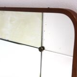 Scandinavian beech and metal mirror, Sweden, 1960, 104x64cm