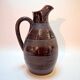 Antique Brutalist Brown Stoneware Pitcher from Berry Vintage Carafe