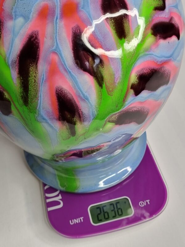 Vase en céramique émaillée Ricard signé 28 cm