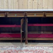 Louis xvi style sideboard from the 1950s in mahogany, oak and white marble top