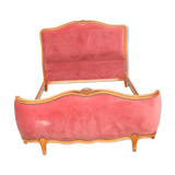 Louis XVI-style pink velvet basket bed