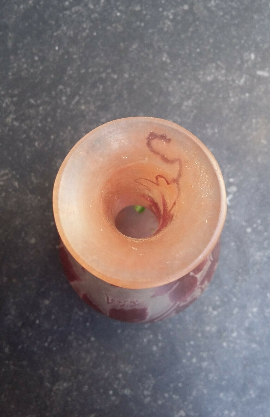 Soliflore Legras vase decorated with vine leaves