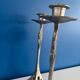 Set of 2 Art Deco Style Metal Candlesticks - Elegant and Vintage Candle Holders
